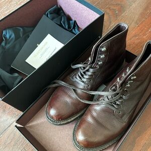 Beckett Simonon Dark Brown Leather Lace-Up Boots